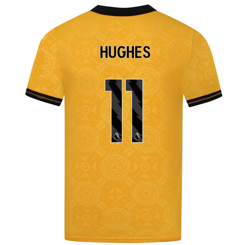 Danxen Niño Camiseta Amber Hughes #11 Amarillo Negro 1ª Equipación 2025/26 La Camisa México