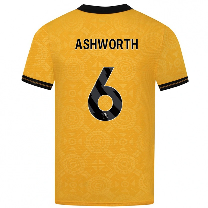 Danxen Niño Camiseta Finn Ashworth #6 Amarillo Negro 1ª Equipación 2025/26 La Camisa México