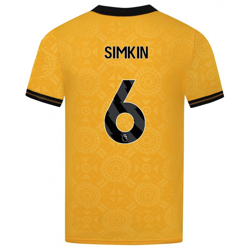 Danxen Niño Camiseta Lily Simkin #6 Amarillo Negro 1ª Equipación 2025/26 La Camisa México