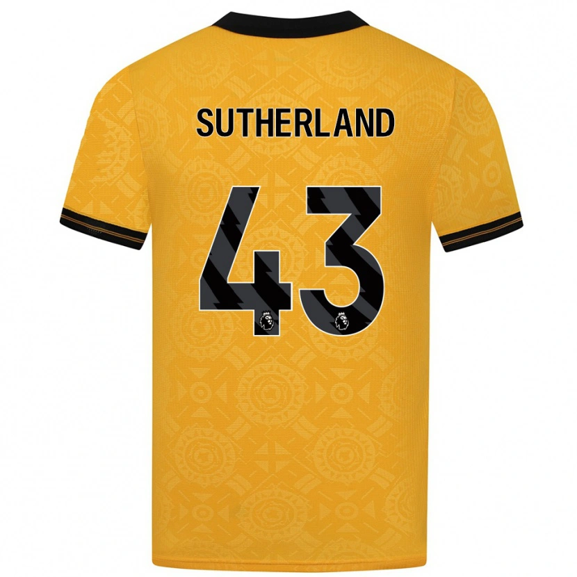 Danxen Niño Camiseta Ethan Sutherland #43 Amarillo Negro 1ª Equipación 2025/26 La Camisa México