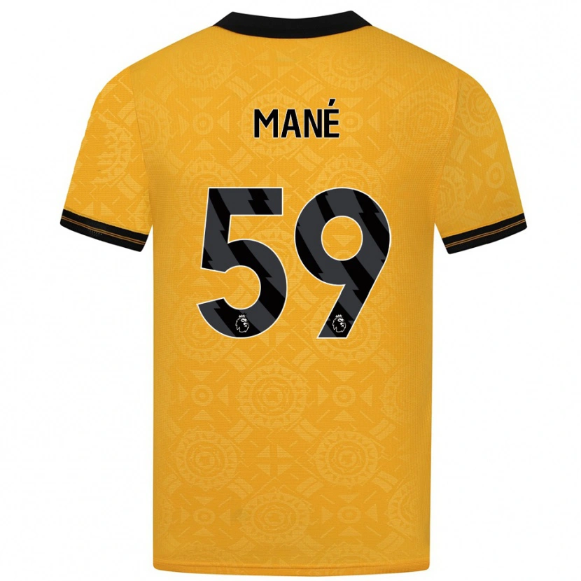 Danxen Niño Camiseta Mateus Mané #59 Amarillo Negro 1ª Equipación 2025/26 La Camisa México