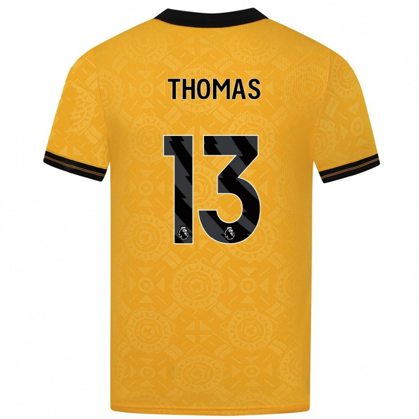 Danxen Niño Camiseta Bec Thomas #13 Amarillo Negro 1ª Equipación 2025/26 La Camisa México