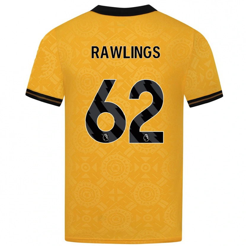 Danxen Niño Camiseta Luke Rawlings #62 Amarillo Negro 1ª Equipación 2025/26 La Camisa México
