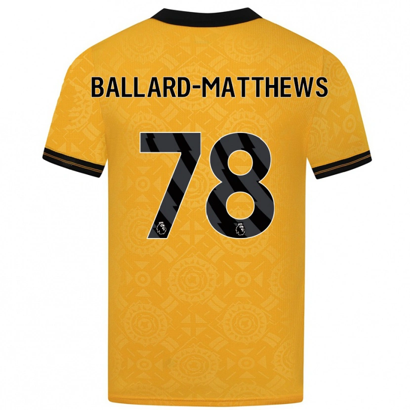 Danxen Niño Camiseta Emilio Ballard-Matthews #78 Amarillo Negro 1ª Equipación 2025/26 La Camisa México