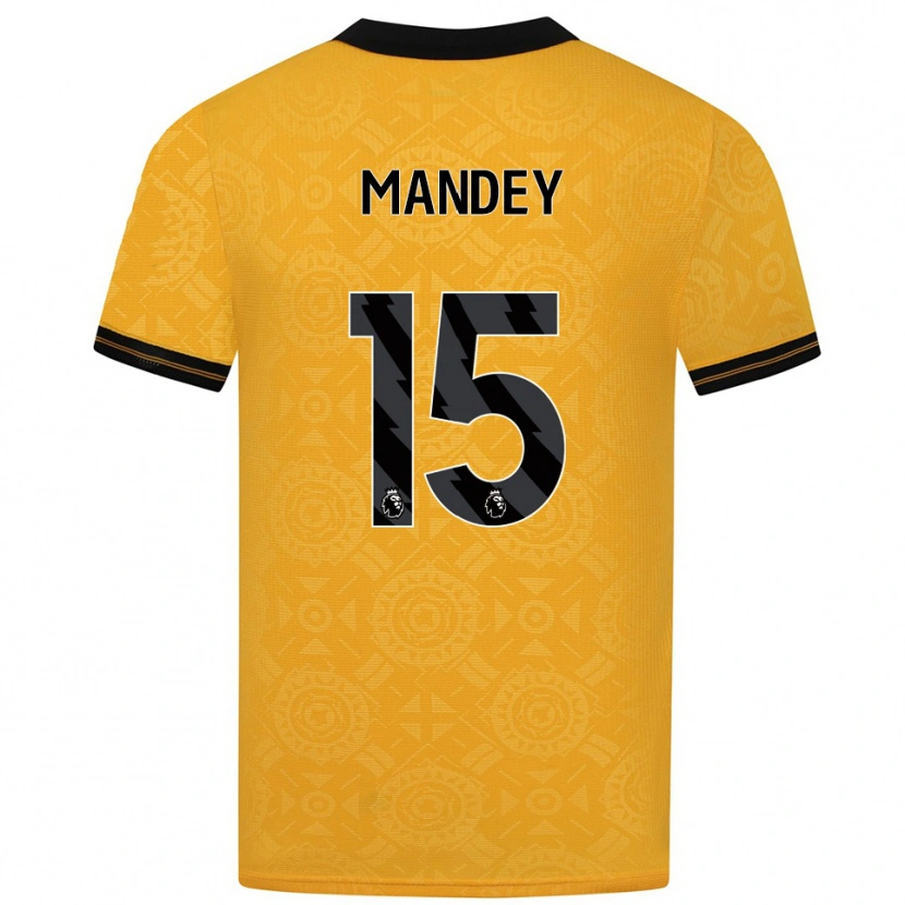 Danxen Niño Camiseta Ziyad Mandey #15 Amarillo Negro 1ª Equipación 2025/26 La Camisa México