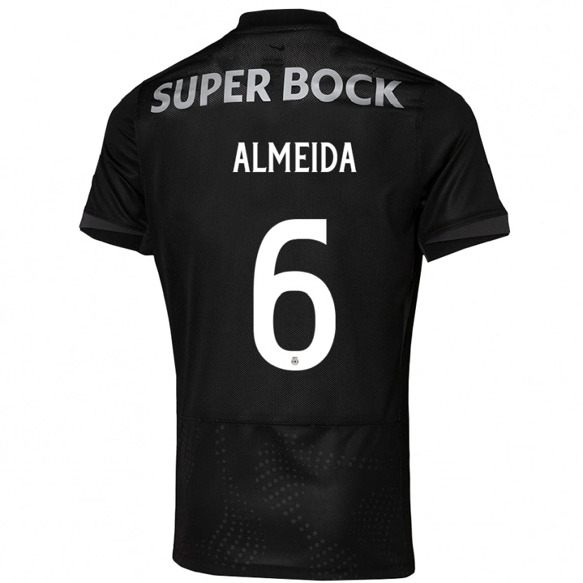 Danxen Niño Camiseta Martim Almeida #6 Negro Blanco 2ª Equipación 2025/26 La Camisa México