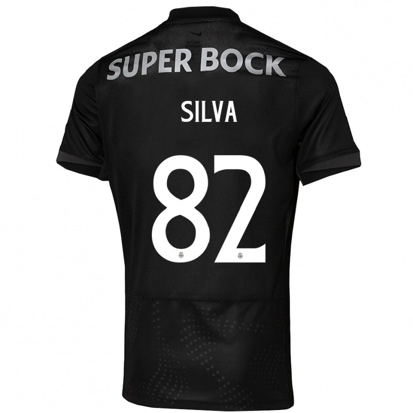 Danxen Niño Camiseta Gabriel Silva #82 Negro Blanco 2ª Equipación 2025/26 La Camisa México