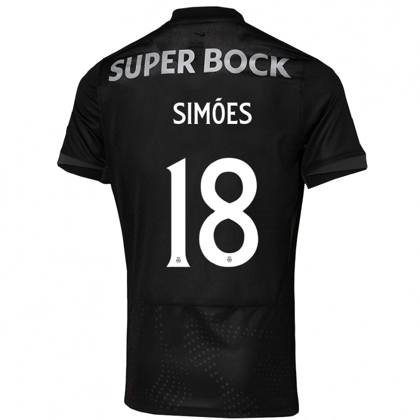 Danxen Niño Camiseta Francisco Simões #18 Negro Blanco 2ª Equipación 2025/26 La Camisa México
