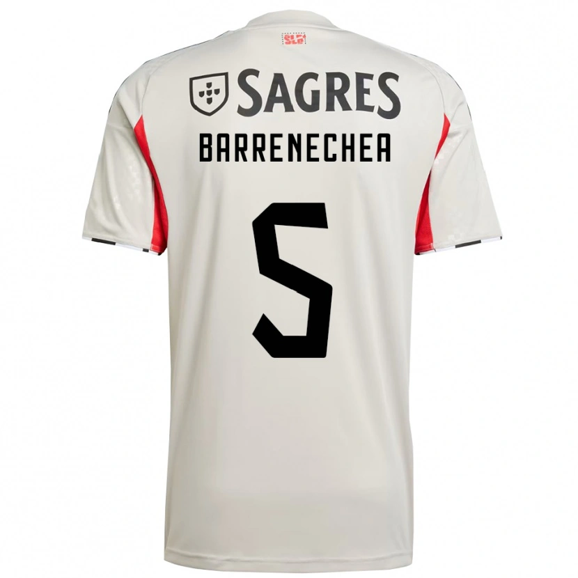 Danxen Niño Camiseta Enzo Barrenechea #5 Blanco Roto Rojo 2ª Equipación 2025/26 La Camisa México