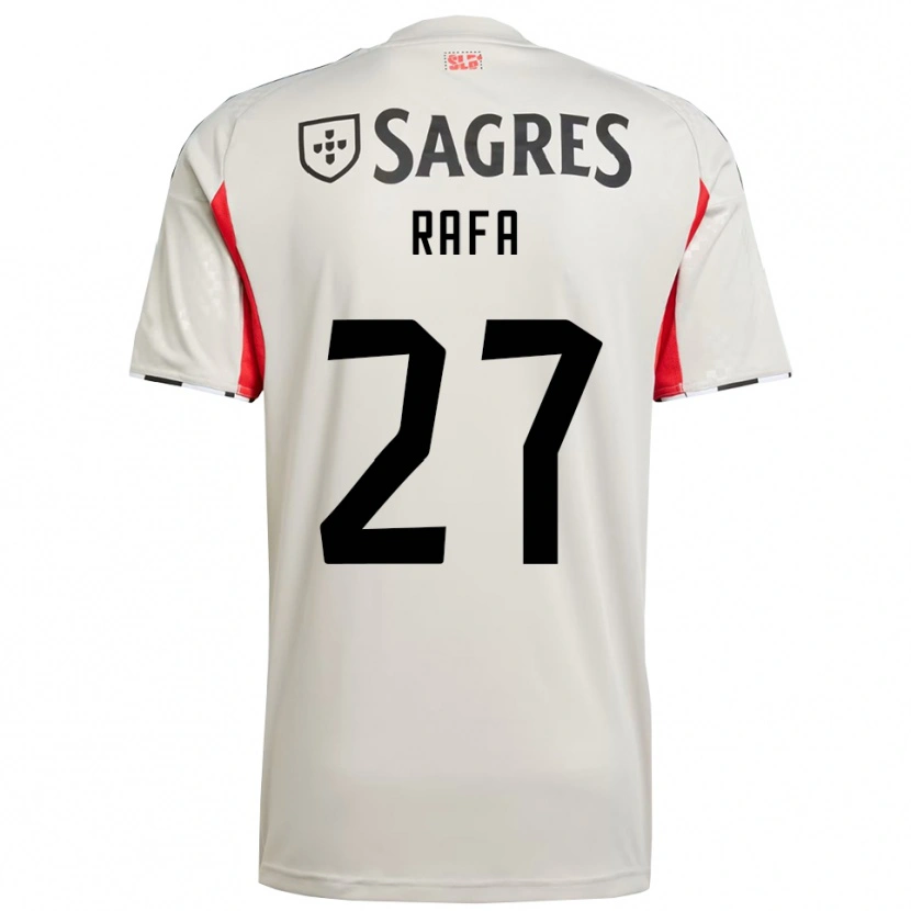 Danxen Niño Camiseta Rafa Silva #27 Blanco Roto Rojo 2ª Equipación 2025/26 La Camisa México
