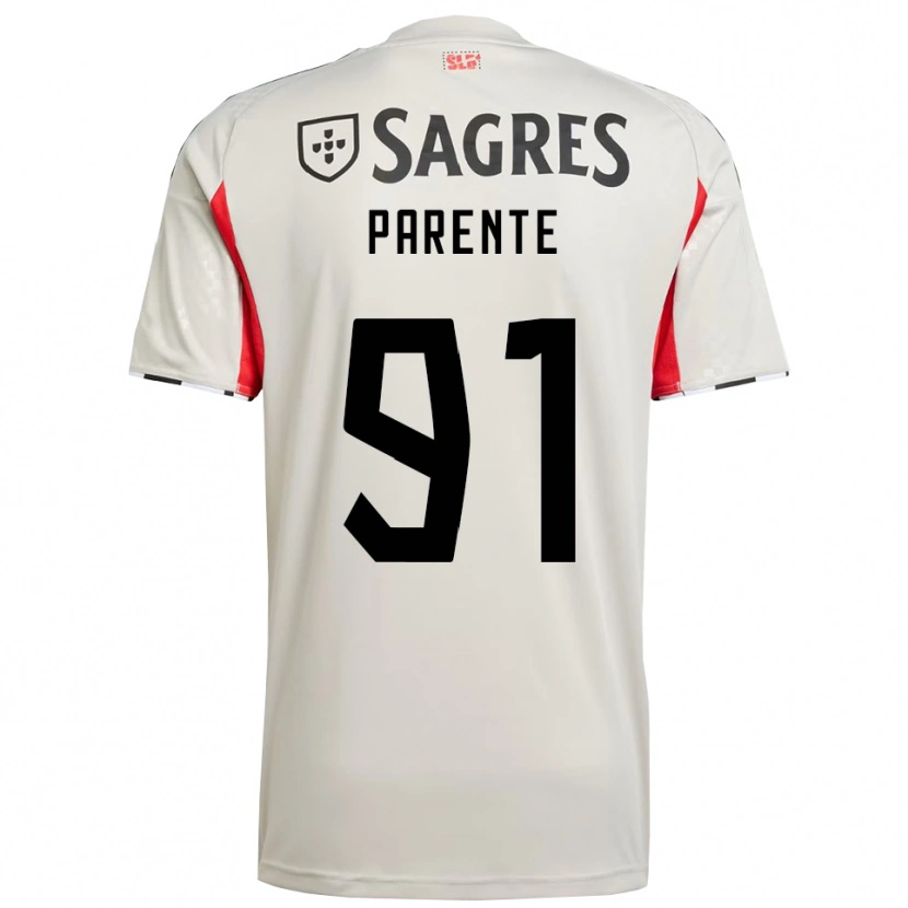 Danxen Niño Camiseta Tiago Parente #91 Blanco Roto Rojo 2ª Equipación 2025/26 La Camisa México