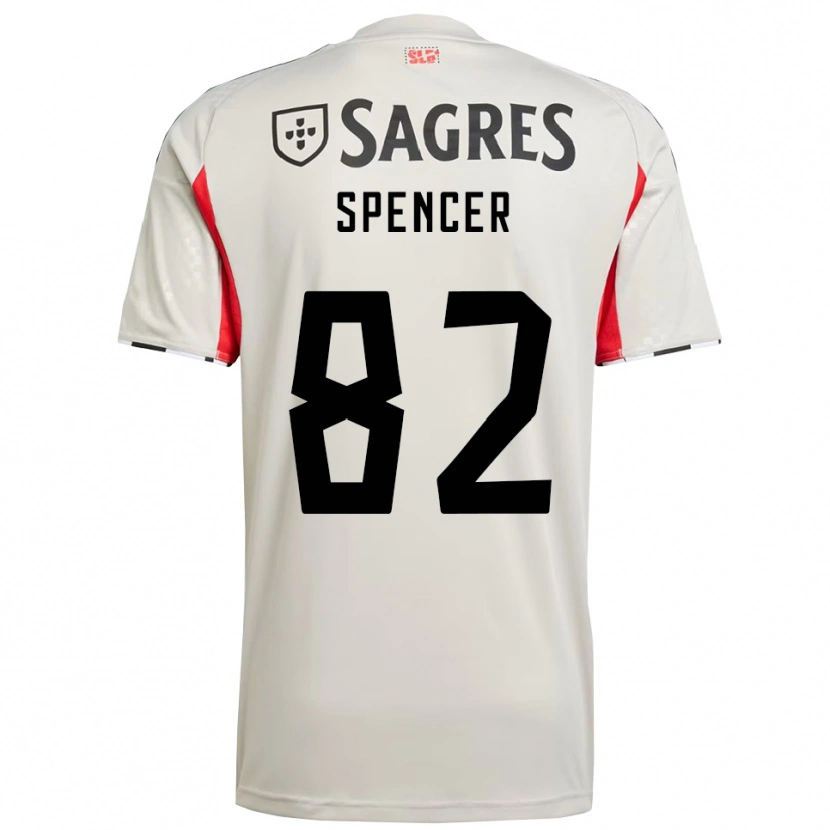 Danxen Niño Camiseta Diogo Spencer #82 Blanco Roto Rojo 2ª Equipación 2025/26 La Camisa México