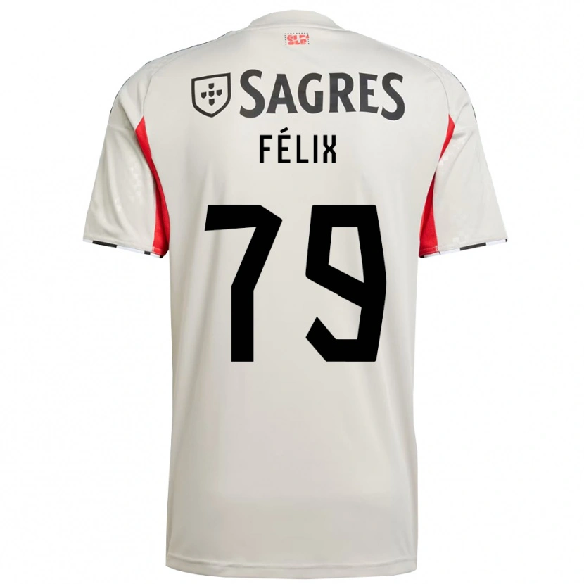 Danxen Niño Camiseta Hugo Félix #79 Blanco Roto Rojo 2ª Equipación 2025/26 La Camisa México