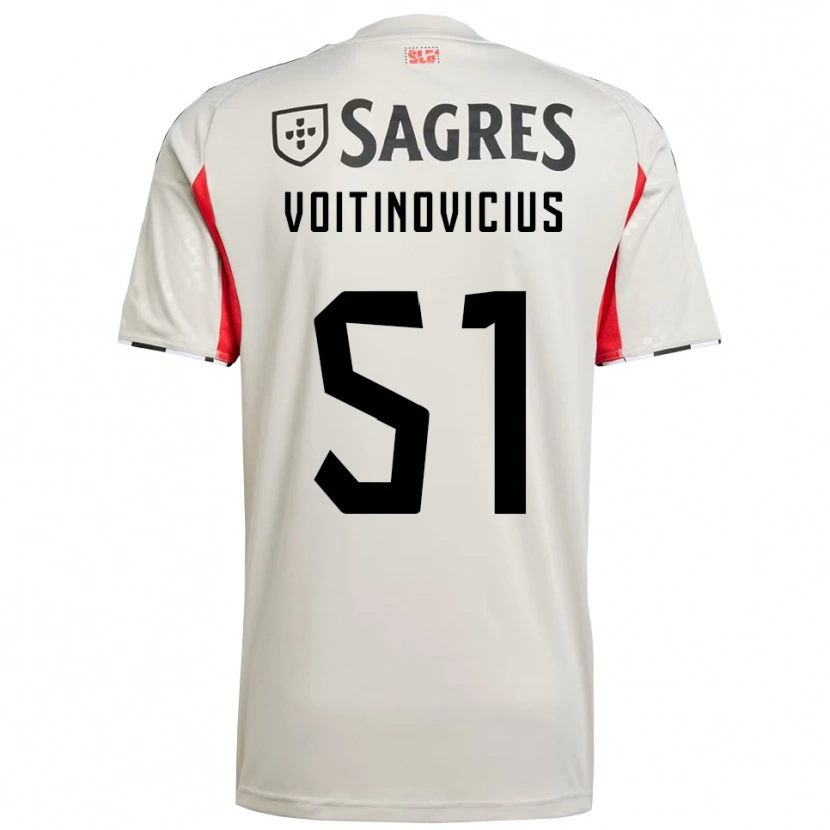 Danxen Niño Camiseta Arnas Voitinovičius #51 Blanco Roto Rojo 2ª Equipación 2025/26 La Camisa México