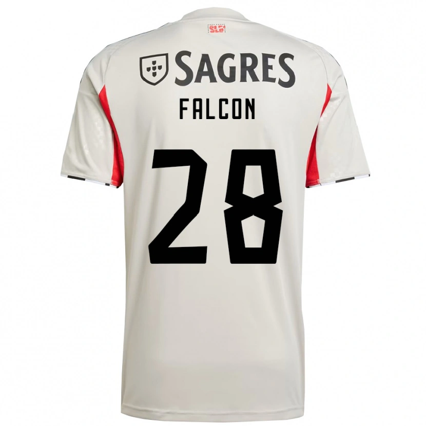 Danxen Niño Camiseta Andrea Falcón #28 Blanco Roto Rojo 2ª Equipación 2025/26 La Camisa México