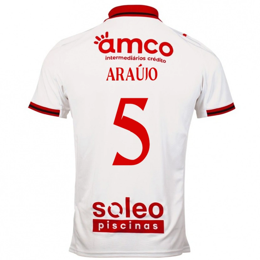 Danxen Niño Camiseta Matheus Araújo #5 Blanco Rojo 2ª Equipación 2025/26 La Camisa México