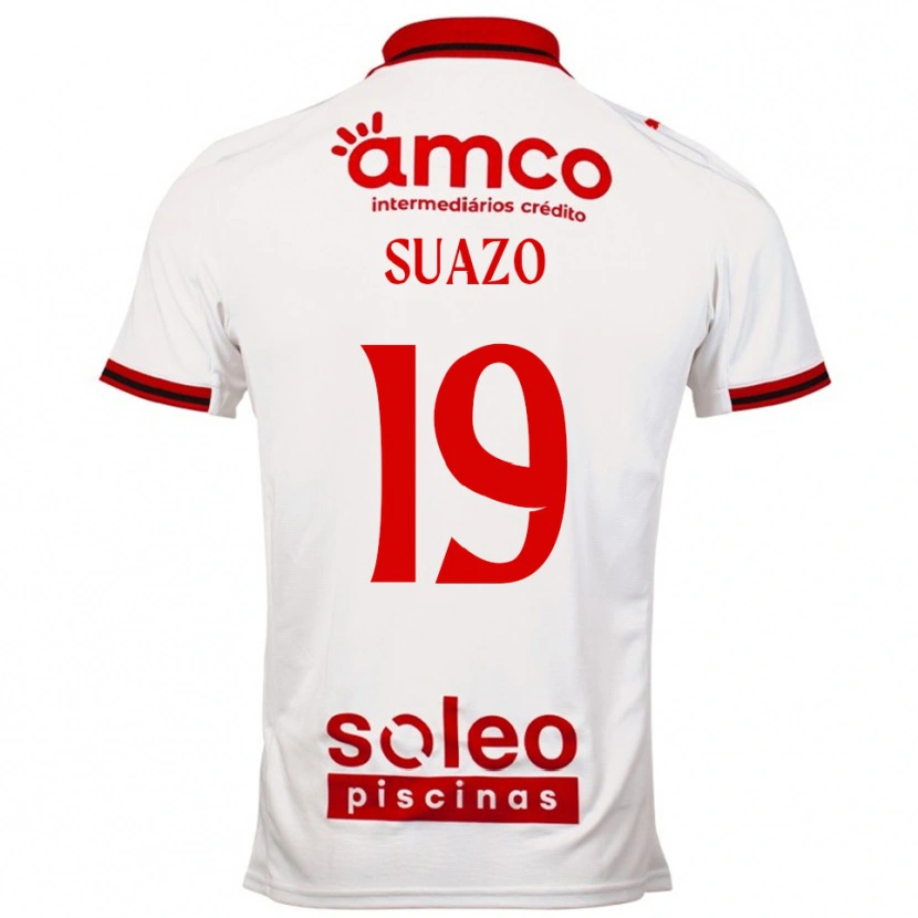 Danxen Niño Camiseta Luis Suazo #19 Blanco Rojo 2ª Equipación 2025/26 La Camisa México