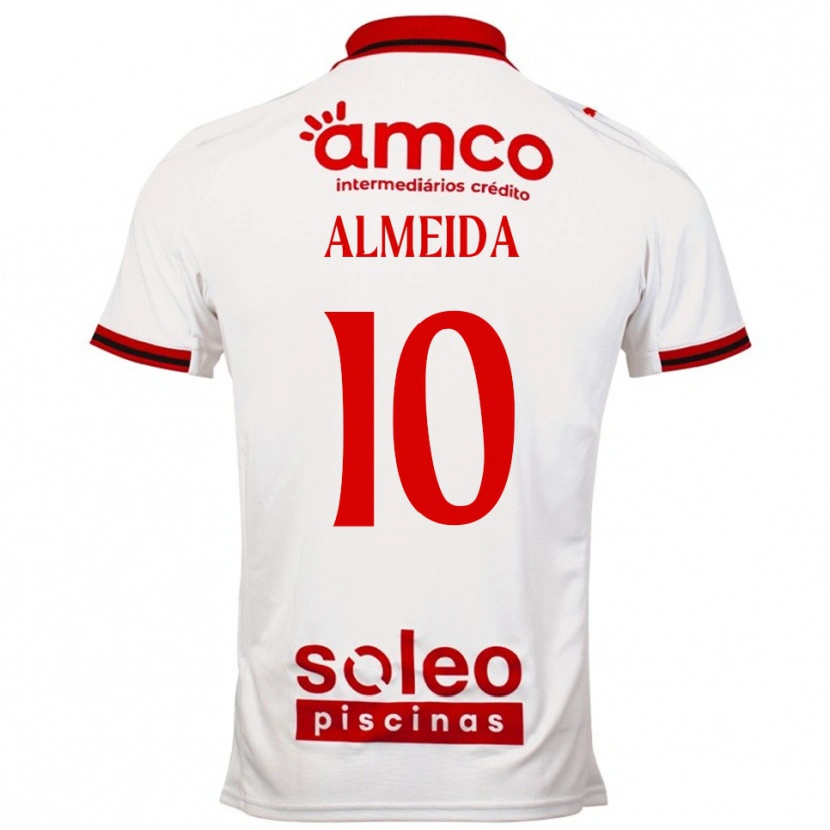 Danxen Niño Camiseta Vitória Almeida #10 Blanco Rojo 2ª Equipación 2025/26 La Camisa México