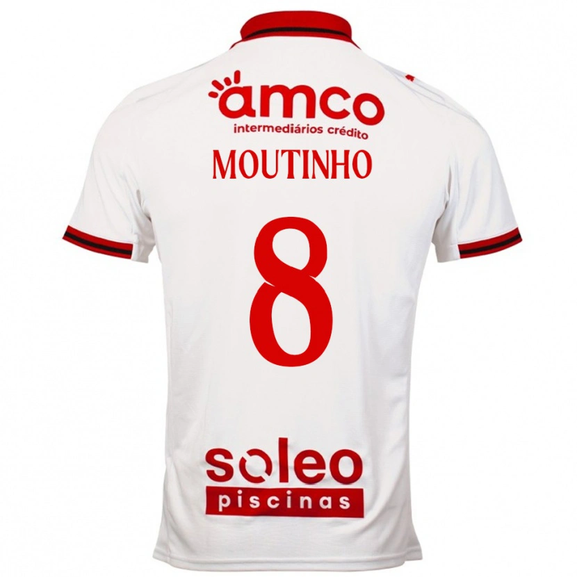 Danxen Niño Camiseta João Moutinho #8 Blanco Rojo 2ª Equipación 2025/26 La Camisa México