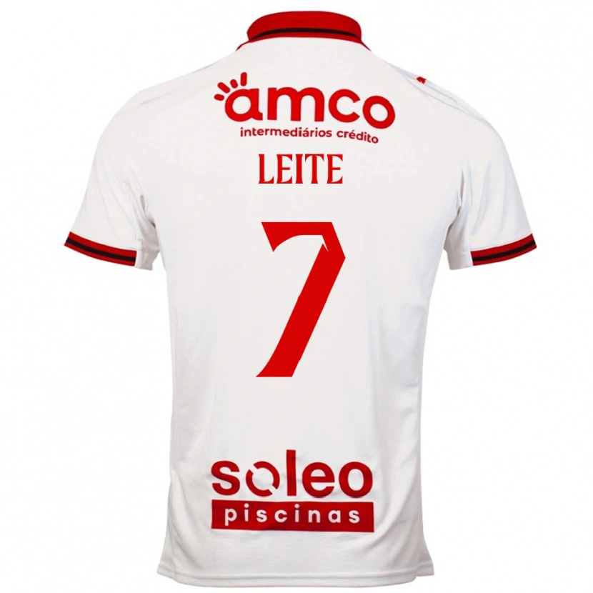 Danxen Niño Camiseta Afonso Leite #7 Blanco Rojo 2ª Equipación 2025/26 La Camisa México