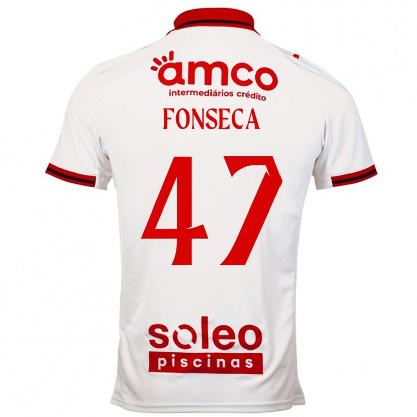 Danxen Niño Camiseta Diogo Fonseca #47 Blanco Rojo 2ª Equipación 2025/26 La Camisa México