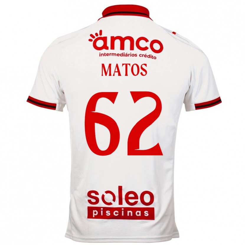 Danxen Niño Camiseta Nuno Matos #62 Blanco Rojo 2ª Equipación 2025/26 La Camisa México