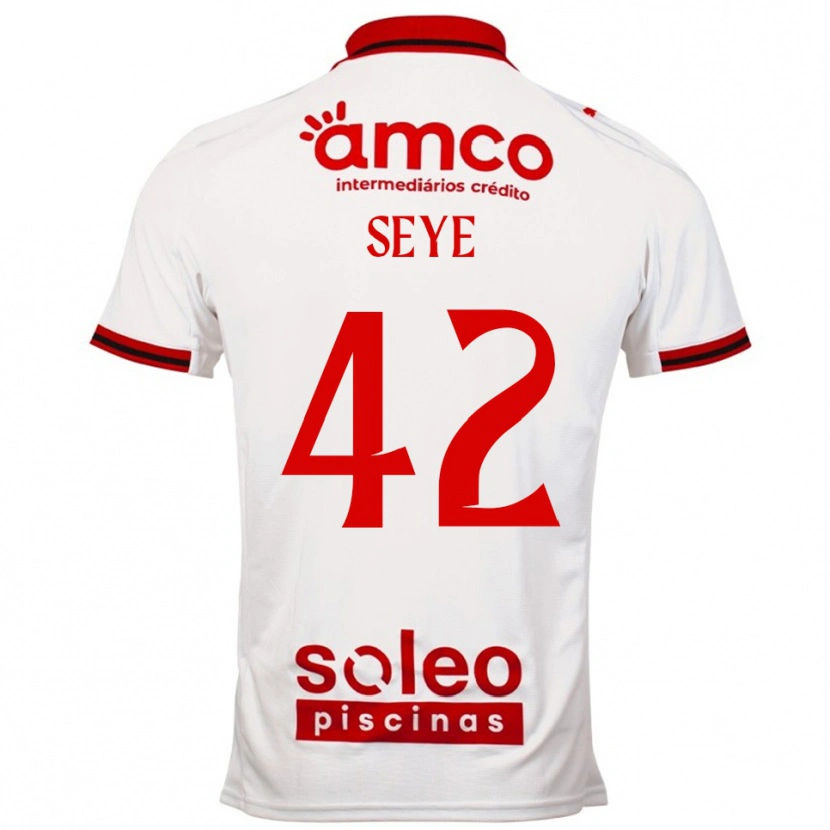 Danxen Niño Camiseta Modou Seye #42 Blanco Rojo 2ª Equipación 2025/26 La Camisa México