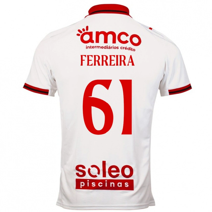 Danxen Niño Camiseta Tiago Ferreira #61 Blanco Rojo 2ª Equipación 2025/26 La Camisa México