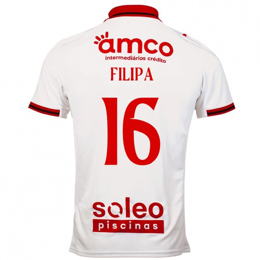 Danxen Niño Camiseta Ágata Filipa #16 Blanco Rojo 2ª Equipación 2025/26 La Camisa México