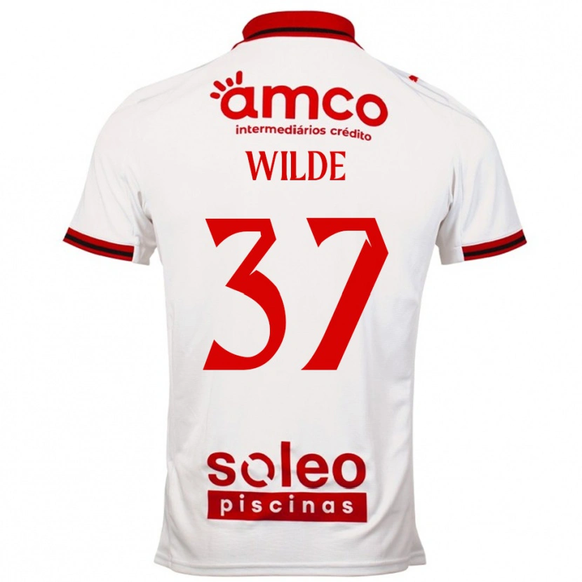 Danxen Niño Camiseta Manjou Wilde #37 Blanco Rojo 2ª Equipación 2025/26 La Camisa México