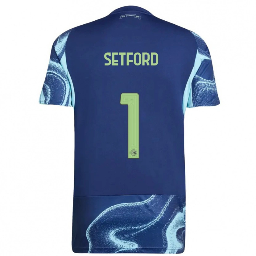 Danxen Niño Camiseta Charlie Setford #1 Marino Celeste 2ª Equipación 2025/26 La Camisa México