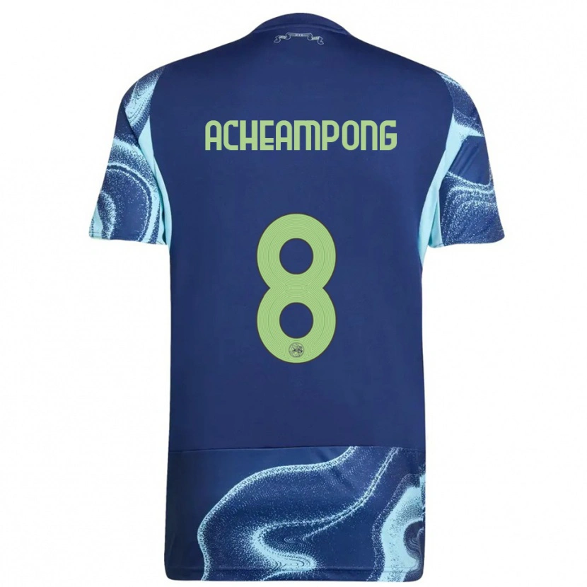 Danxen Niño Camiseta Levi Acheampong #8 Marino Celeste 2ª Equipación 2025/26 La Camisa México