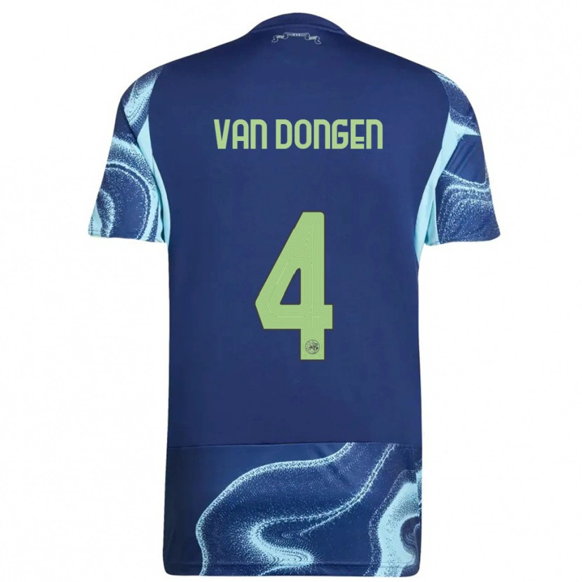 Danxen Niño Camiseta Bram Van Dongen #4 Marino Celeste 2ª Equipación 2025/26 La Camisa México
