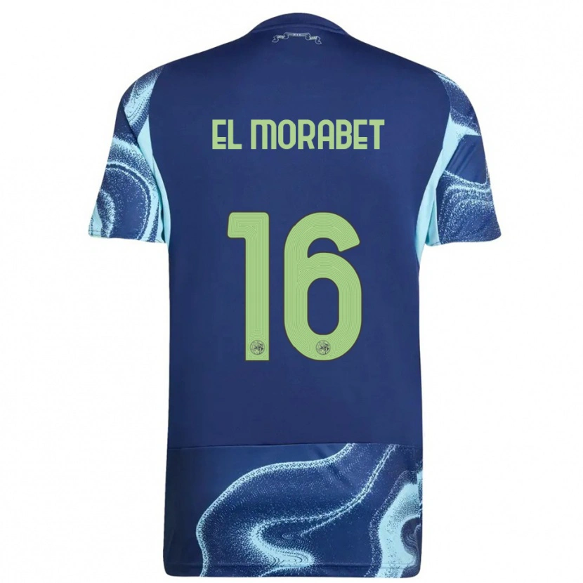 Danxen Niño Camiseta Younes El Morabet #16 Marino Celeste 2ª Equipación 2025/26 La Camisa México
