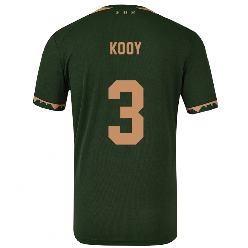 Danxen Niño Camiseta Wessel Kooy #3 Verde Oro 2ª Equipación 2025/26 La Camisa México
