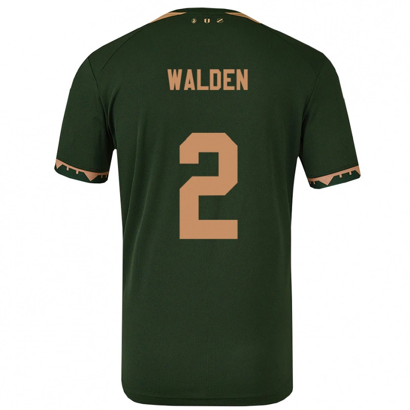 Danxen Niño Camiseta Jaden Walden #2 Verde Oro 2ª Equipación 2025/26 La Camisa México