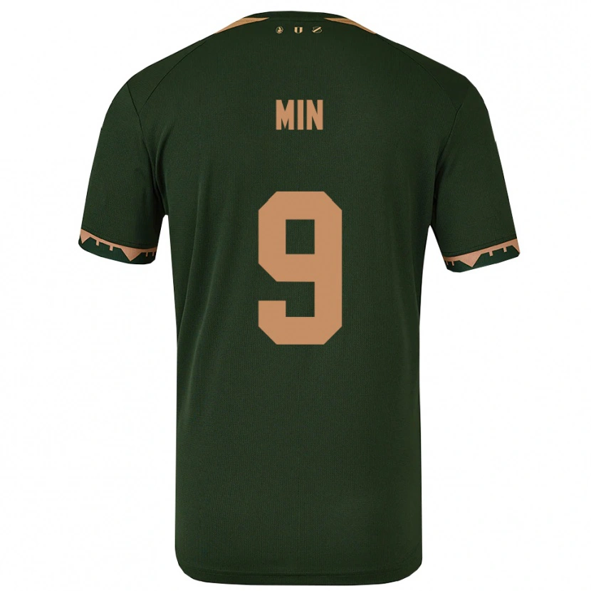 Danxen Niño Camiseta David Min #9 Verde Oro 2ª Equipación 2025/26 La Camisa México