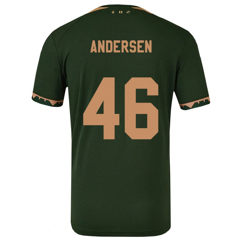 Danxen Niño Camiseta Silas Andersen #46 Verde Oro 2ª Equipación 2025/26 La Camisa México