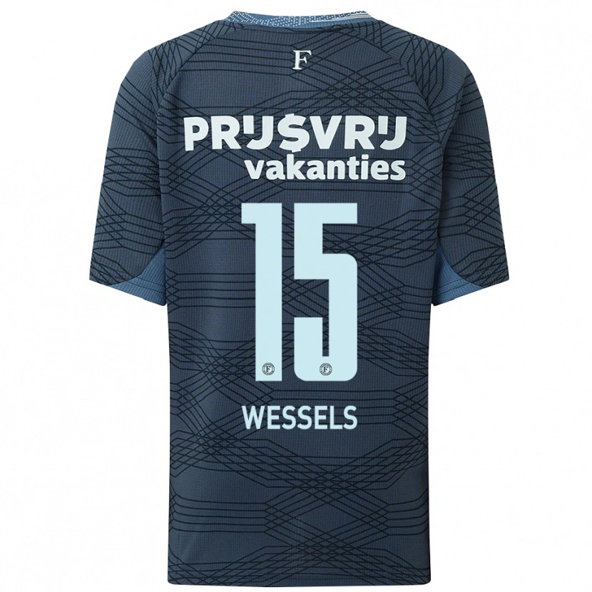 Danxen Niño Camiseta Tijme Wessels #15 Negro Gris 2ª Equipación 2025/26 La Camisa México