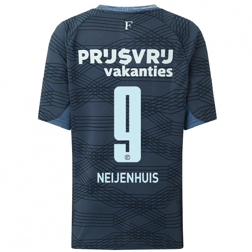 Danxen Niño Camiseta Kelvin Neijenhuis #9 Negro Gris 2ª Equipación 2025/26 La Camisa México