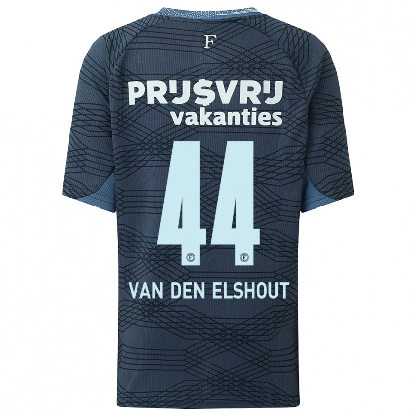 Danxen Niño Camiseta Tobias Van Den Elshout #44 Negro Gris 2ª Equipación 2025/26 La Camisa México