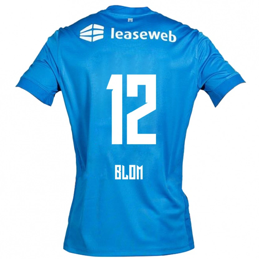 Danxen Niño Camiseta Robin Blom #12 Azul Blanco 2ª Equipación 2025/26 La Camisa México