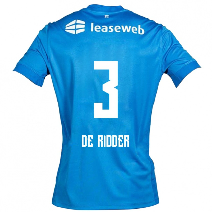 Danxen Niño Camiseta Djoeke De Ridder #3 Azul Blanco 2ª Equipación 2025/26 La Camisa México