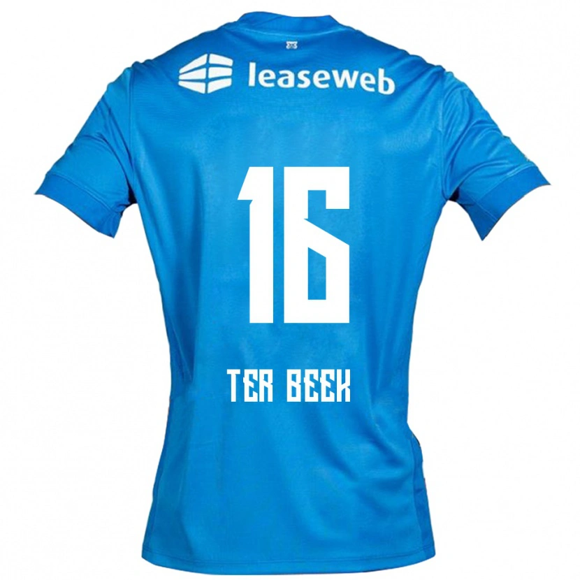 Danxen Niño Camiseta Kai Ter Beek #16 Azul Blanco 2ª Equipación 2025/26 La Camisa México
