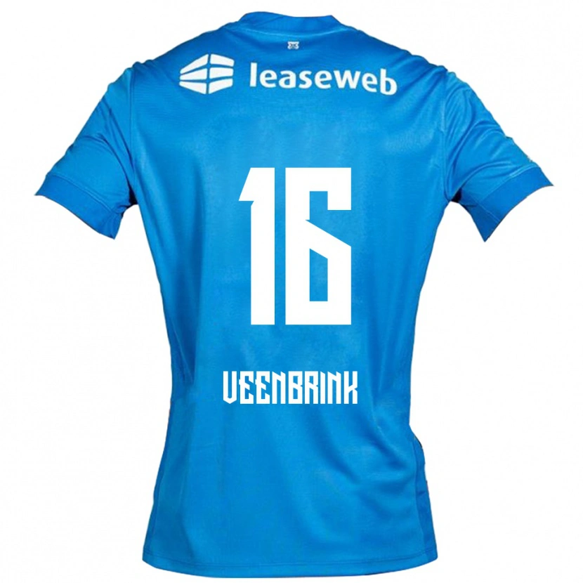 Danxen Niño Camiseta Jayden Veenbrink #16 Azul Blanco 2ª Equipación 2025/26 La Camisa México