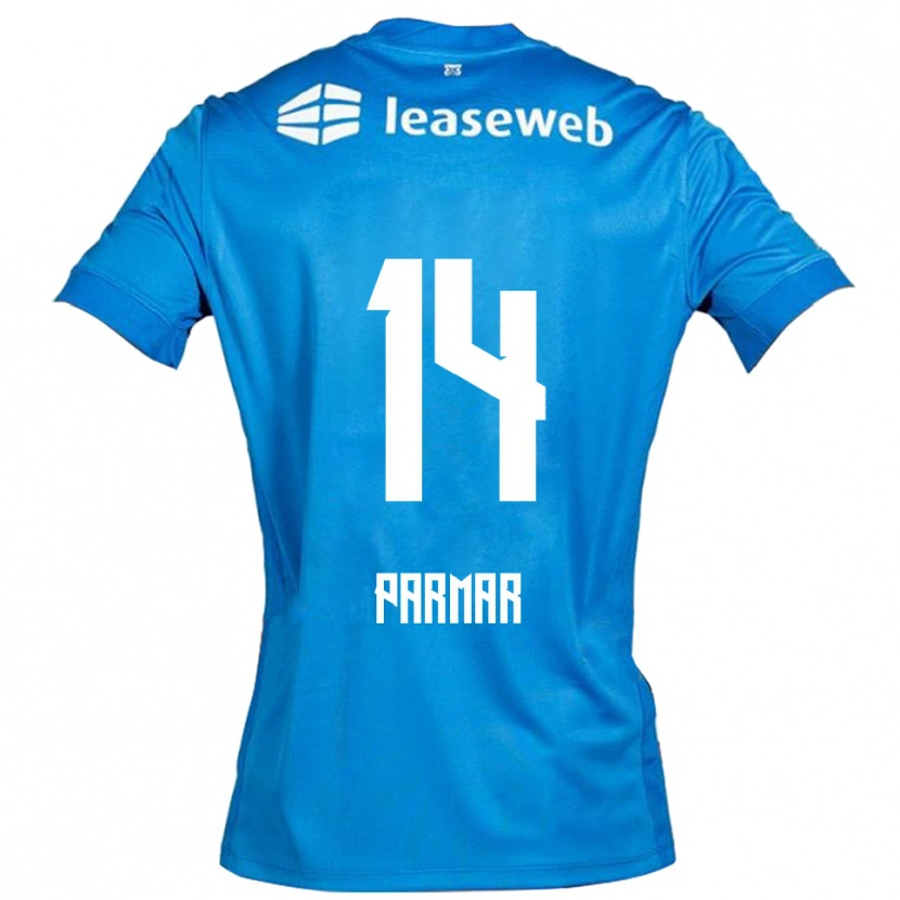 Danxen Niño Camiseta Aryan Parmar #14 Azul Blanco 2ª Equipación 2025/26 La Camisa México
