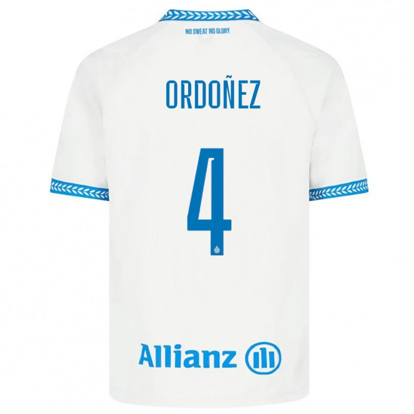 Danxen Niño Camiseta Joel Ordóñez #4 Azul Blanco 2ª Equipación 2025/26 La Camisa México
