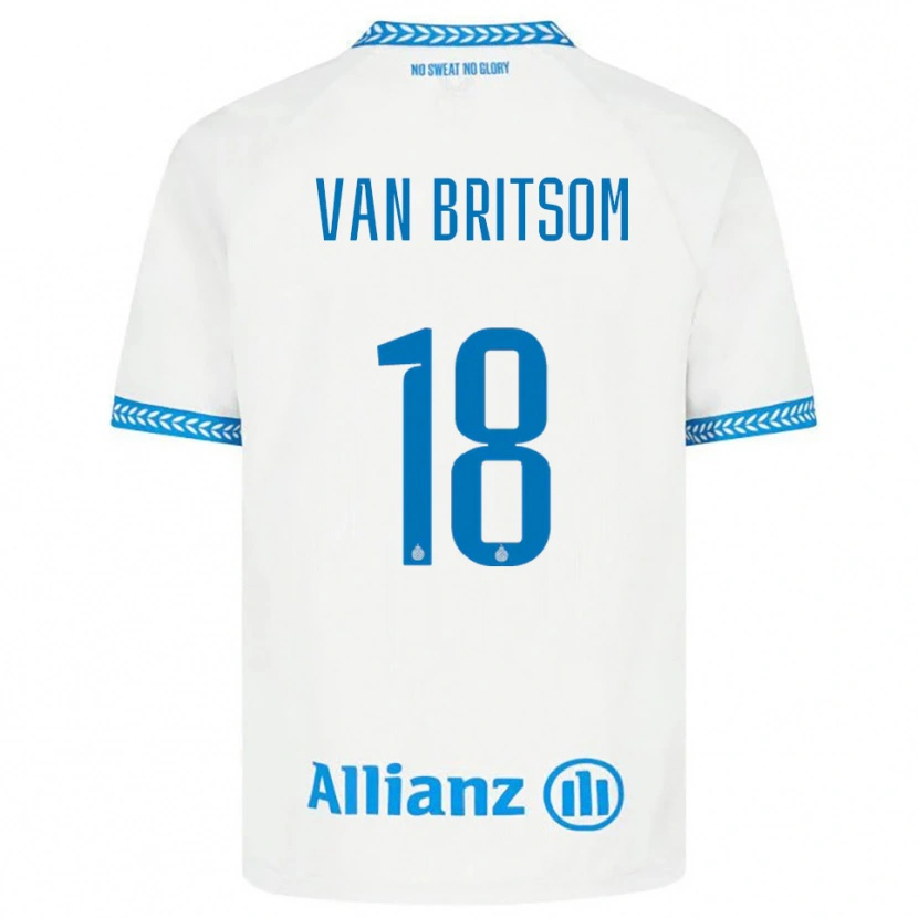 Danxen Niño Camiseta Jakke Van Britsom #18 Azul Blanco 2ª Equipación 2025/26 La Camisa México