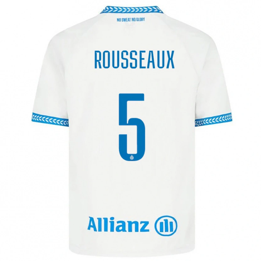 Danxen Niño Camiseta Luca Rousseaux #5 Azul Blanco 2ª Equipación 2025/26 La Camisa México