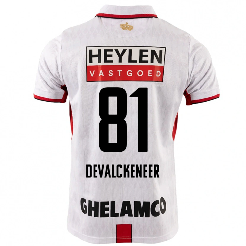 Danxen Niño Camiseta Niels Devalckeneer #81 Blanco Rojo 2ª Equipación 2025/26 La Camisa México